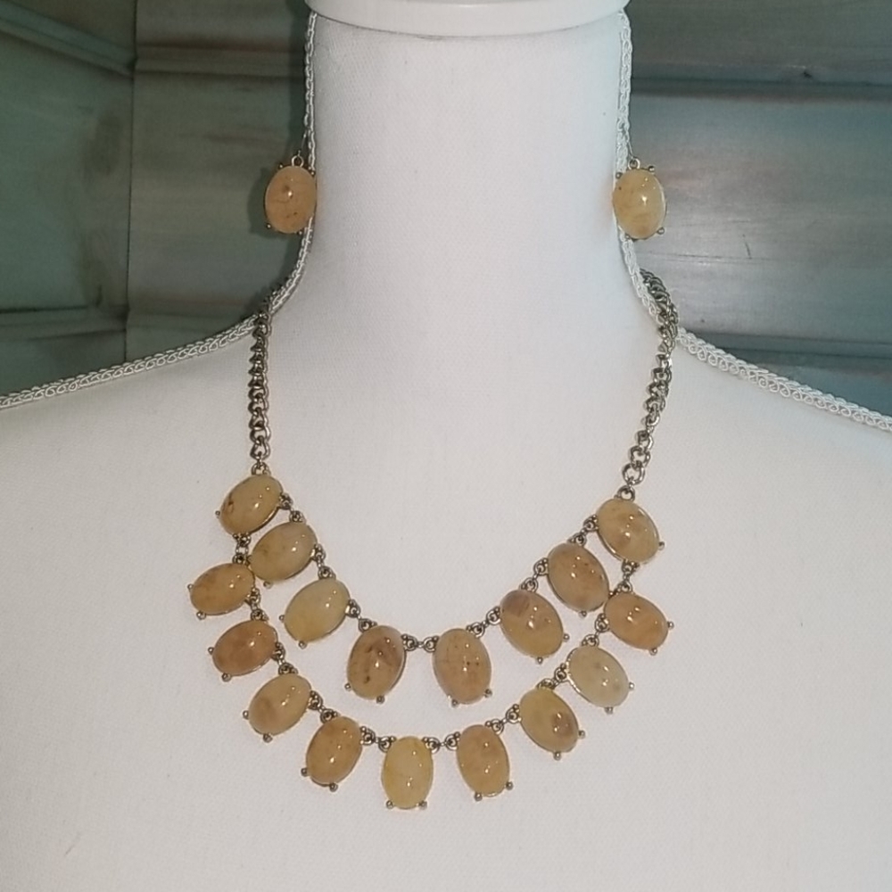 Stone necklace earring set